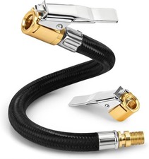 Upgraded 12" Tire Inflator Hose Adapter with Brass Locking Quick Chuck, High Pre