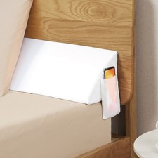 Queen Bed Wedge Pillow Headboard Gap Filler 0-5.5" White
