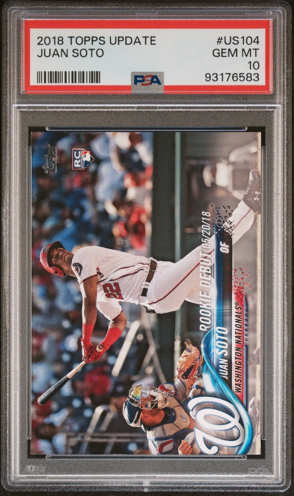 2018 Topps Update - #US 104 Juan Soto (RC) Nationals Gem Mint GEM MT PSA 10 view 1
