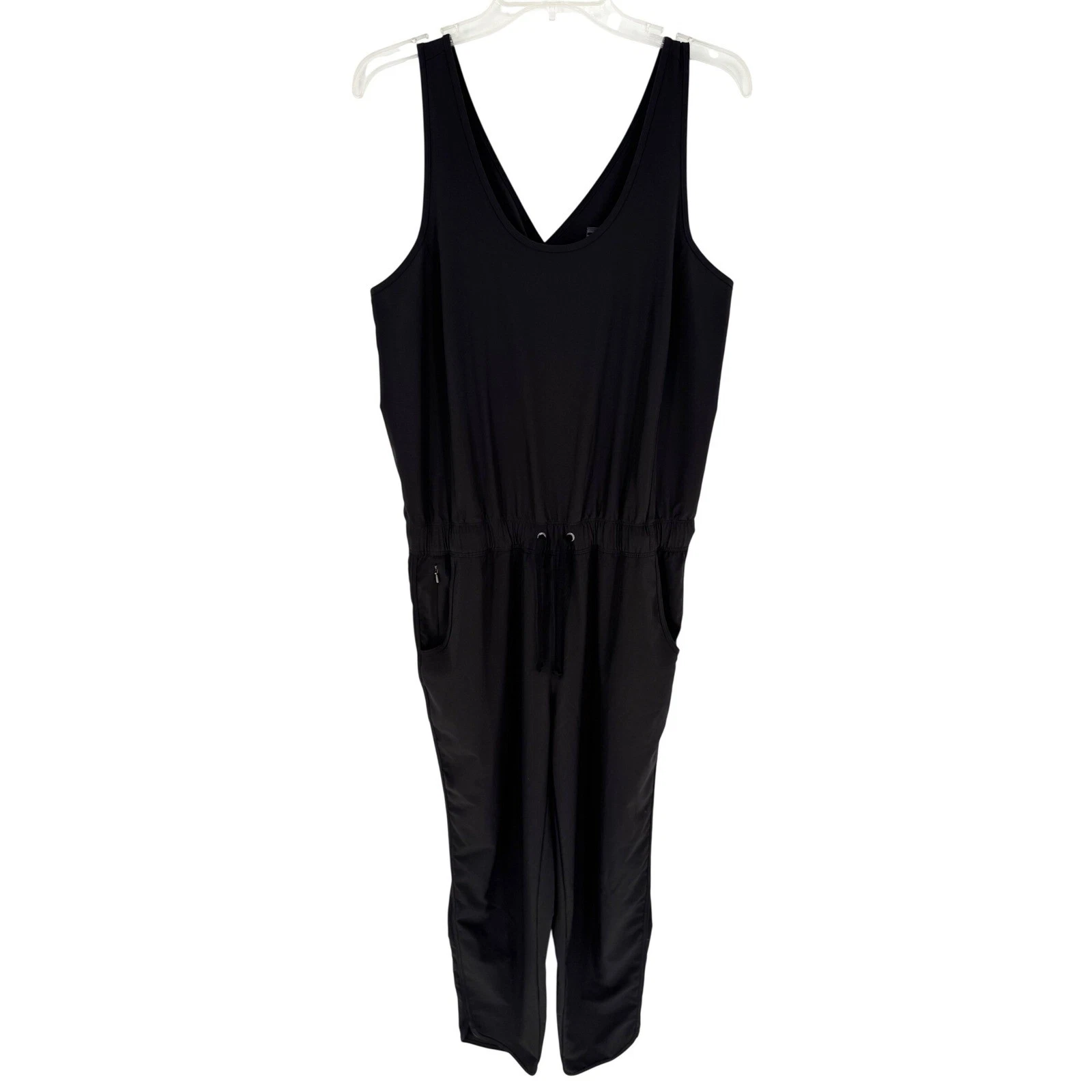 Patagonia Women's Fleetwith Romper Jumpsuit Black Sz L Outdoor Gorpcore Utility
