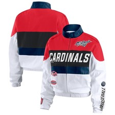 Women's WEAR by Erin Andrews  Red/White St. Louis Cardinals Racing Full-Zip