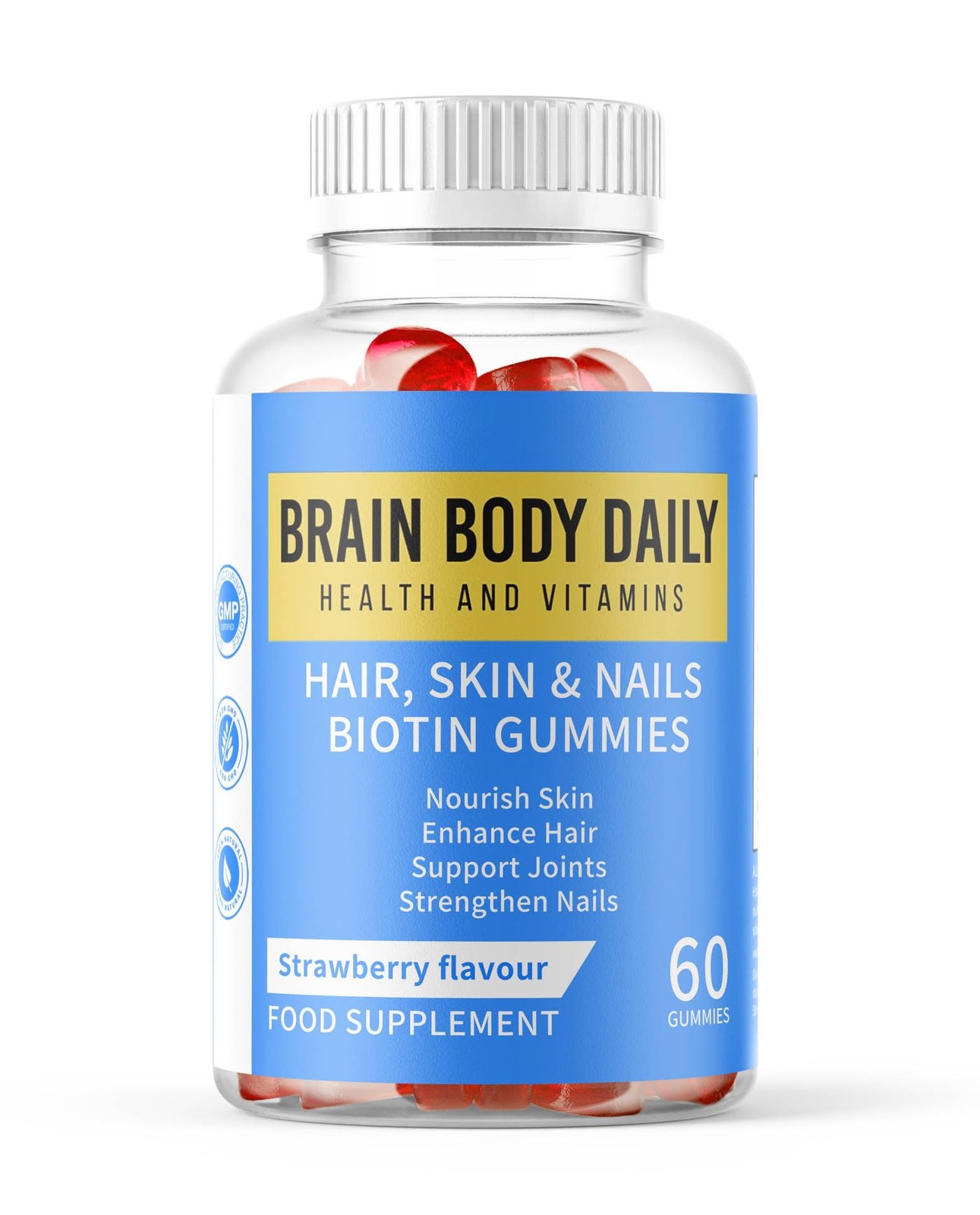 Hair, Skin and Nails Vitamin Gummies with Biotin, Vitamin C and E, Collagen -