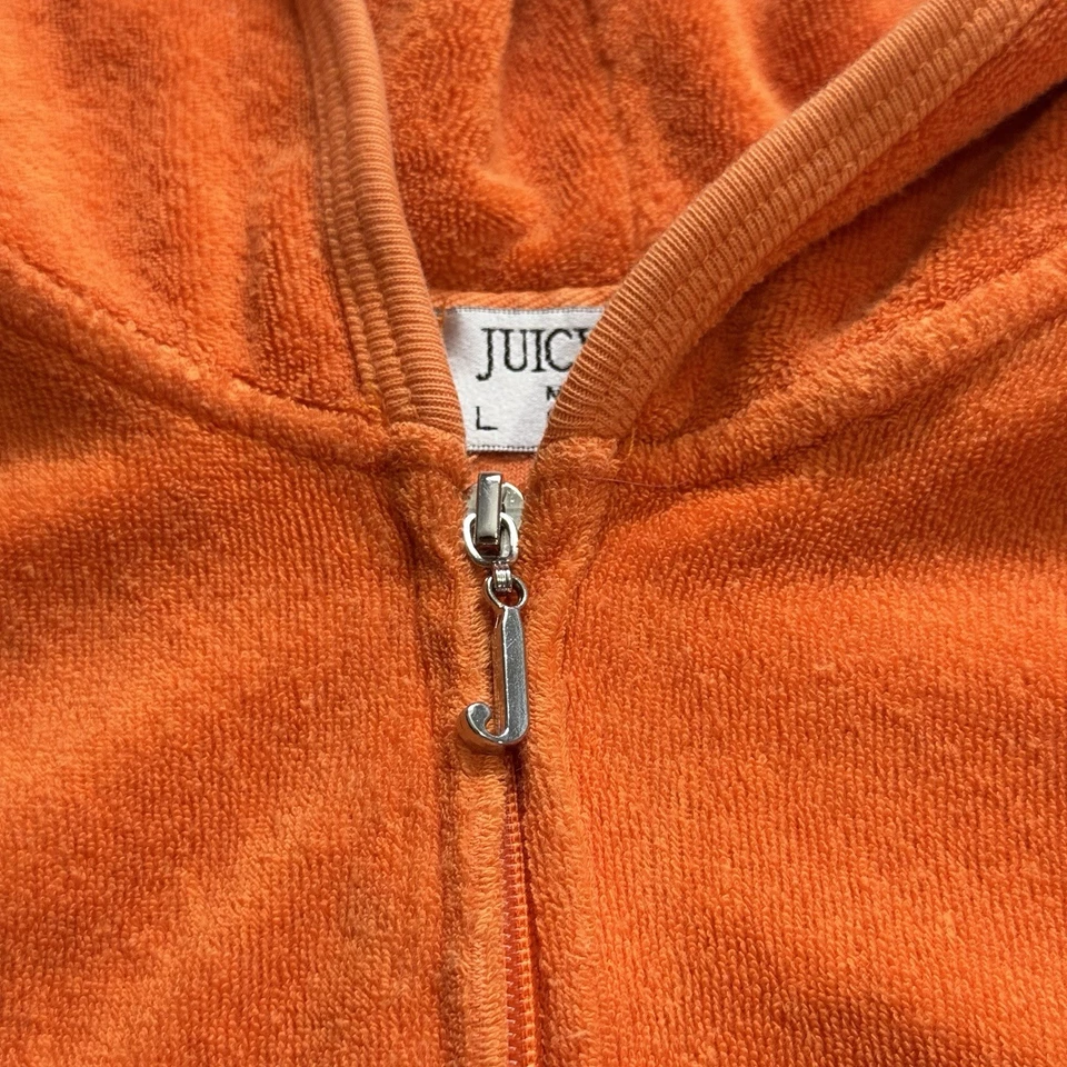 Juicy Couture Mujer’s Chándal Chaqueta Terry Tela Naranja Y2K De Colección PEQUEÑA Foto 3 de 4