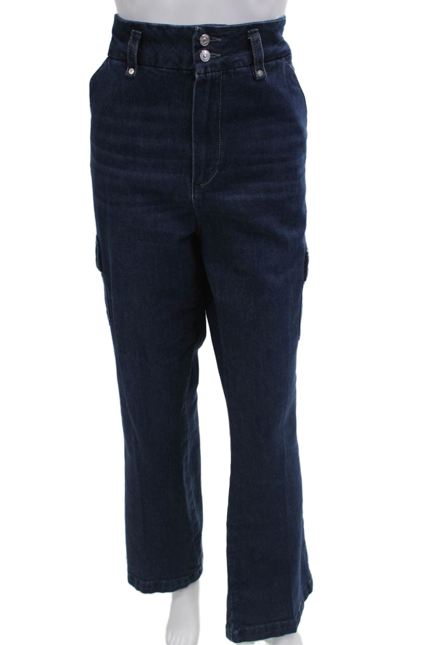 Paige Womens Dion Cargo Wide Leg Gracie Lou Jeans Blue Cotton Size 32Free Shipping in US $100+ Orders | $6.95 Orders Below