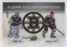 2011 Upper Deck Clear Cut Foundation 14/25 Tim Thomas Zdeno Chara #CCF2 HOF 0c3