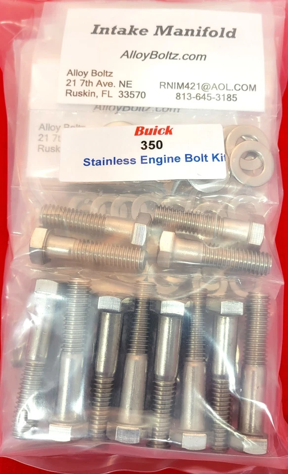 KIT DE TORNILLOS HEXAGONALES BUICK MOTOR ACERO INOXIDABLE 350 SKYLARK GS JUEGO DE TORNILLOS HEXAGONALES Foto 3 de 4