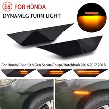 2Pc Smoked Clear LED Indicator Lights for Honda Civic 10th Gen 2016-2021