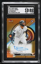 2023 Topps Finest Gold Refractor 12/50 Riley Greene #FA-RG SGC 8 Auto 04cw