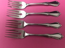 4 Oneida Oneidacraft Deluxe CHATEAU Stainless Salad Forks