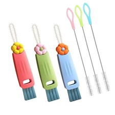 3 in 1 Cup Lid Cleaning Brush, Crevice Cleaner Brush Set for Water Bottle, Mu...