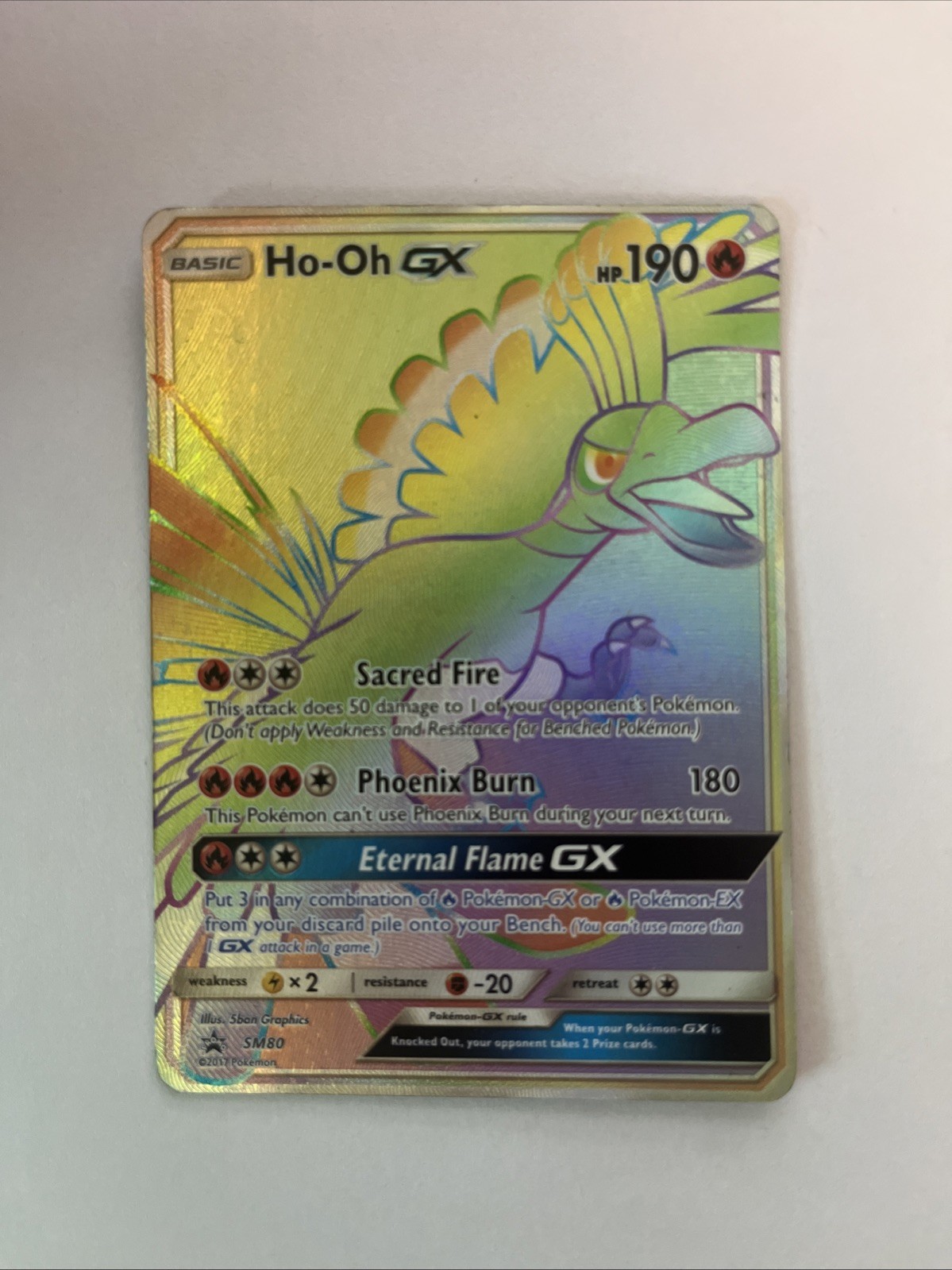 Ho-Oh GX Rainbow Rare SM80