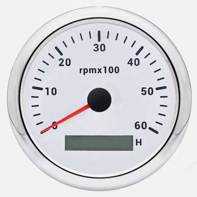 85mm Waterproof Tachometer Gauge 0-6000RPM RPM Meter for Boat Car Truck US