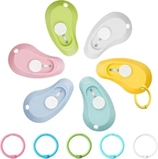 6 Pieces Mini Utility Knife Box Cutter Letter Opener Pocket Knives Colorful Mini
