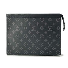 Louis Vuitton Monogram Eclipse Black Pochette Voyage Clutch Bag Black