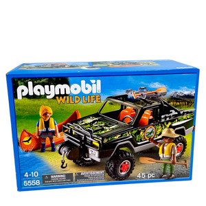 PLAYMOBIL - Safari : 2 voitures + 2 remorques + quad + écurie - Jeux & Jouets
