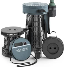 NUMANU 2025 Upgraded Collapsible Stool & 3IN1 Cushioned Carry Bag, 2.5"-18" Heig