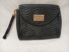 Versace Clutch Wristlet Parfums Bag Small Black Quilted Party Chic Art Deco Vntg