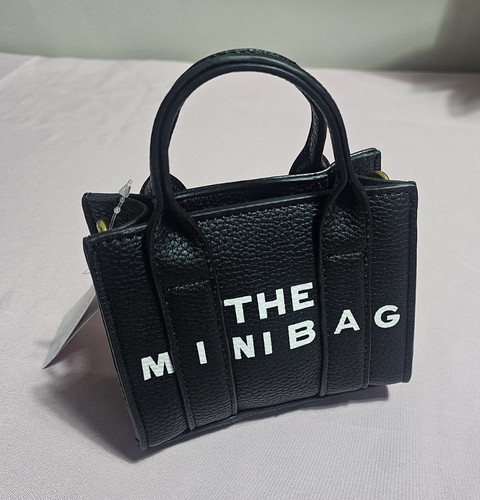 Black Mini Satchel Top Handle Bag Zip Closure Gold Hardware Detachable Strap