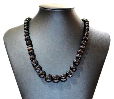 cascading onyx necklace 6-14mm Natural stone necklace Jewelry