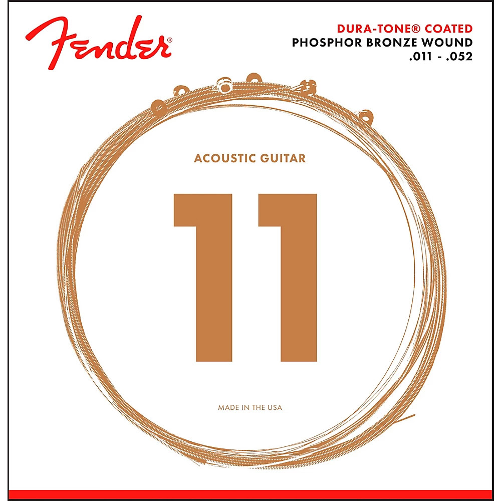 Fender 860CL Phosphor Bronze Dura-Tone Coated Acoustic Guitar Strings 11-52 4290₽