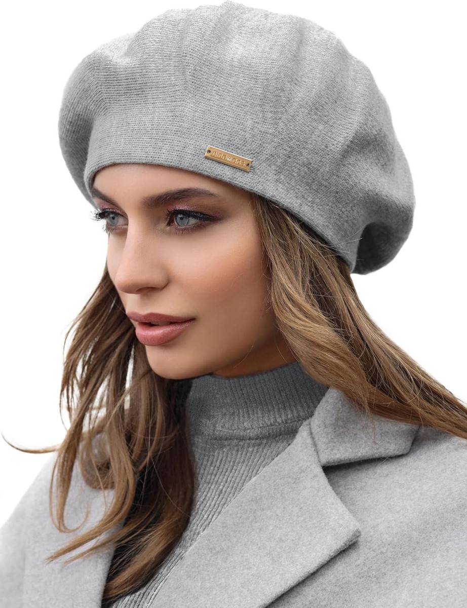 Beret - Warm Lined Wool Angora Knit Berets - French Paris  display picture 1