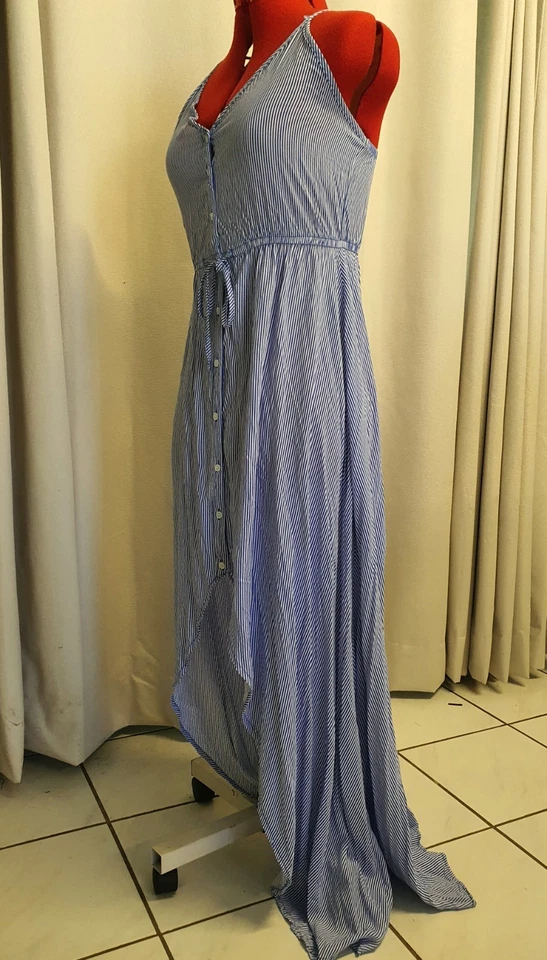 Cotton On Blue/white Stripe Soft Cotton Maxi Dress Size 12 - image 2 of 4
