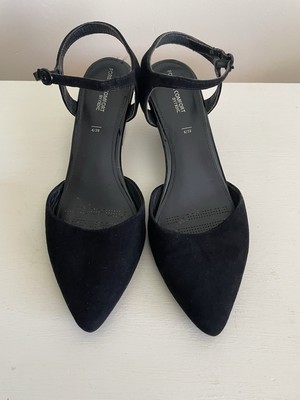 NEXT Forever Comfort Black Suede Pointed Mary Jane Dolly Shoes Small Wedge  Uk UK - Main Image