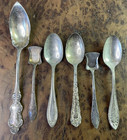 Antique Silver Plated Lot Of Six Mixed Small Spoons Ornate Rogers & Bro. Plus