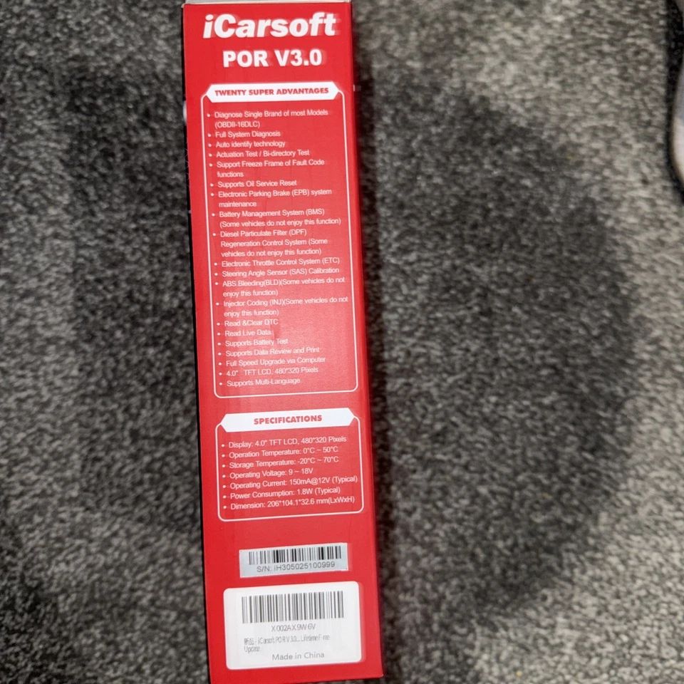 iCarsoft POR V3.0, полный инструмент диагностического сканирования системы для Porsche + бесплатные обновления! - Изображение 4 из 4