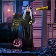 Animated Halloween Witch Yard Decoration (6ft); Sound & Motion Activated