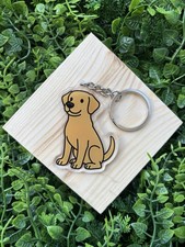 Golden Yellow Labrador Retriever Acrylic Keyring Gift For Dog Lovers