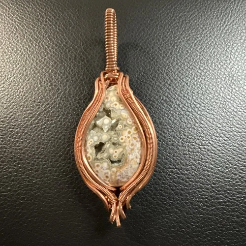 Handcrafted Druzy Ocean Jasper Pendant