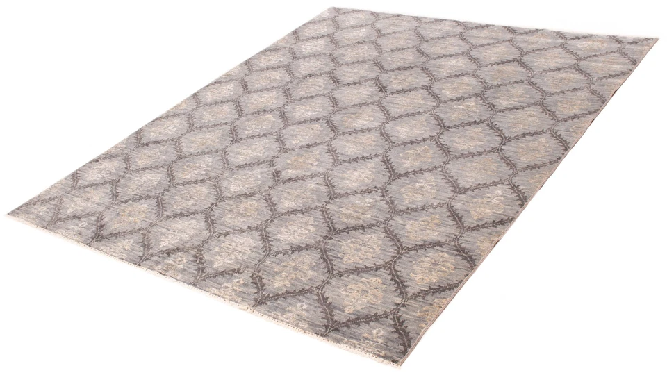 Alfombra oriental tradicional de lana/seda anudada a mano de 8'0" x 9'10" Foto 4 de 4