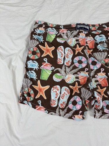 Vilebrequin Mens Brown Overprint Swin Shorts Size XL - Picture 12 of 14