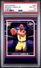 2024 PANINI NBA HOOPS PURPLE #280 BRONNY JAMES JR. PSA 8.5