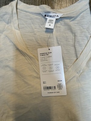Athleta Medium Women s Shirt Essential Slub V-neck  