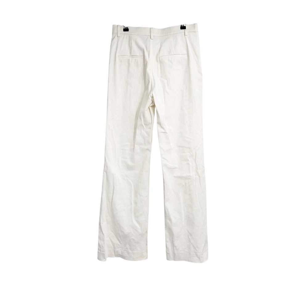 Pantalones Cami NYC para mujer algodón imitación perla acento tiro alto pierna ancha blancos talla 6 Foto 2 de 4