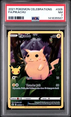 2021 POKEMON CELEBRATIONS #005 FULL ART/PIKACHU PSA 7