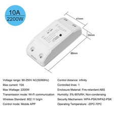 .Wifi Smart Switch Compatible With Amazon Alexa & For Home Timer 10A/2200W