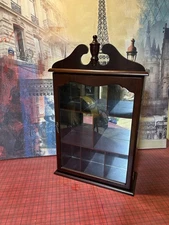 Vintage Curio Wall Hanging Cabinet Shelf