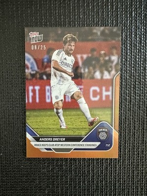 Anders Dreyer San Diego FC 2025 Topps Now MLS Card 64 Orange Foil Parallel 8/25