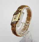 Women's Vintage 1988 Watch SEIKO 2E20-7399. Diamonds Bezel. Mother Of Pearl Dial