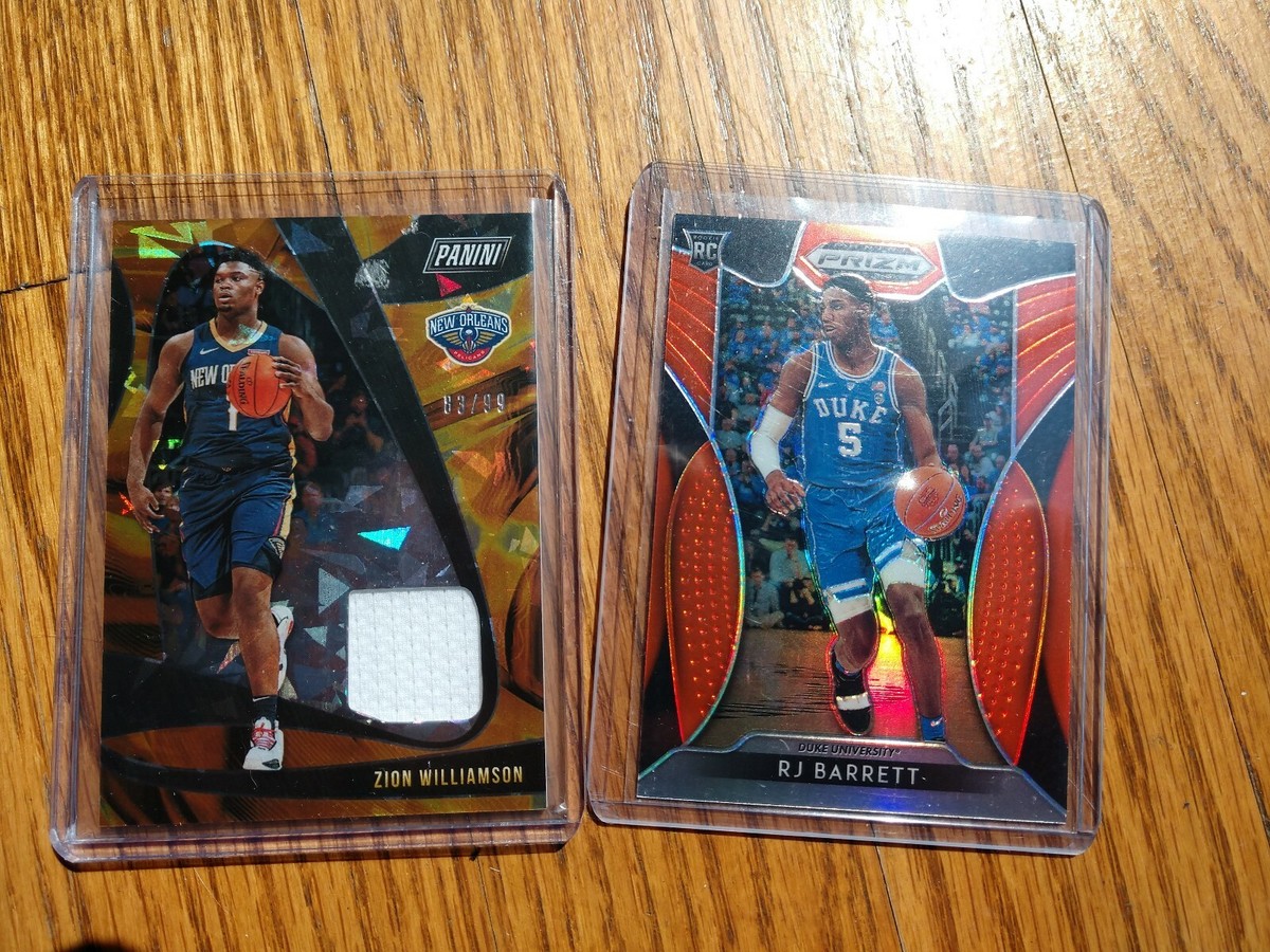 Zion Williamson 2019 Panini POD Orange Cracked Ice /99 & RJ Zion Williamson 2019 Panini POD Orange Cracked Ice /99 & RJ