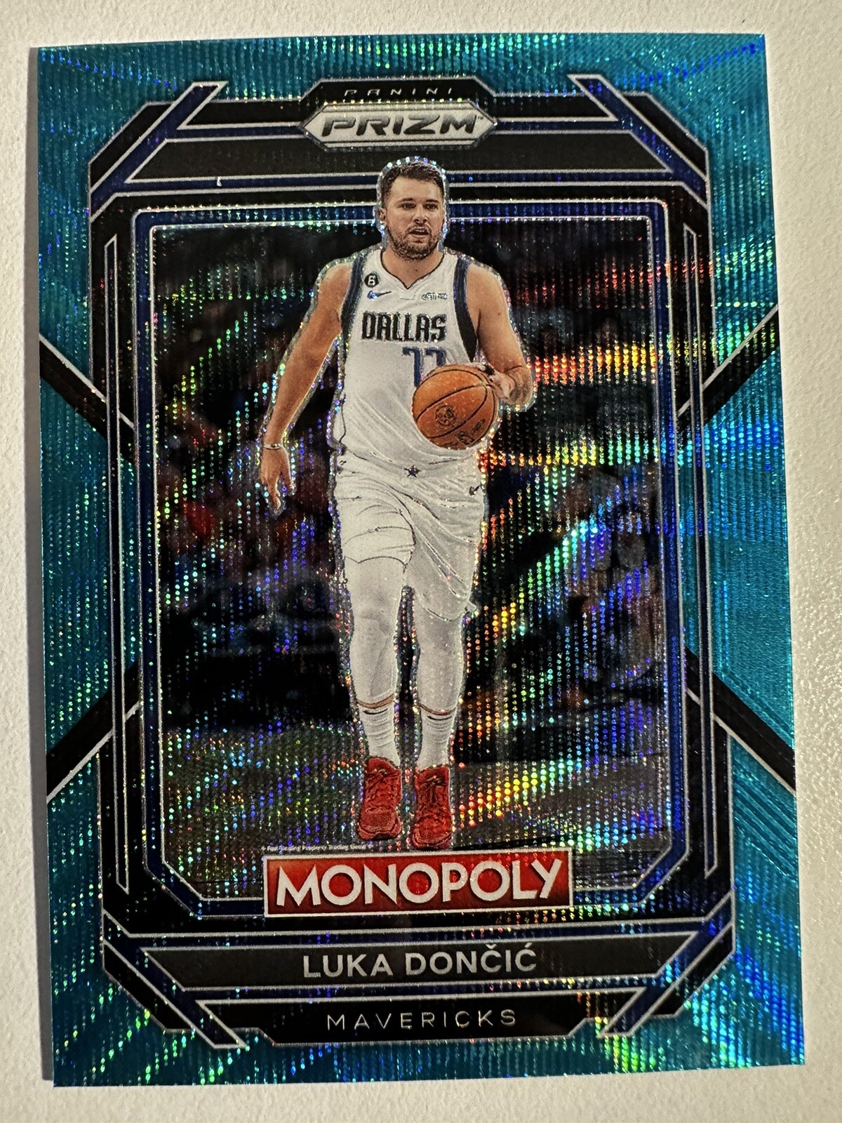 2022-23 Prizm Monopoly Luka Doncic #19 Teal Wave Mavericks