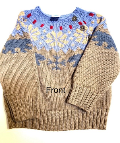 Suéter Bebé Petit Bateau Talla 12 Meses 100% Lana Copos de Nieve, Osos - Imagen 2 de 9