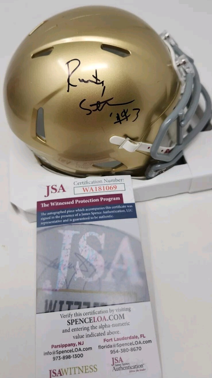 Rusty Setzer Signed Autographed Notre Dame Auto Irish Mini Helmet 1988 ...