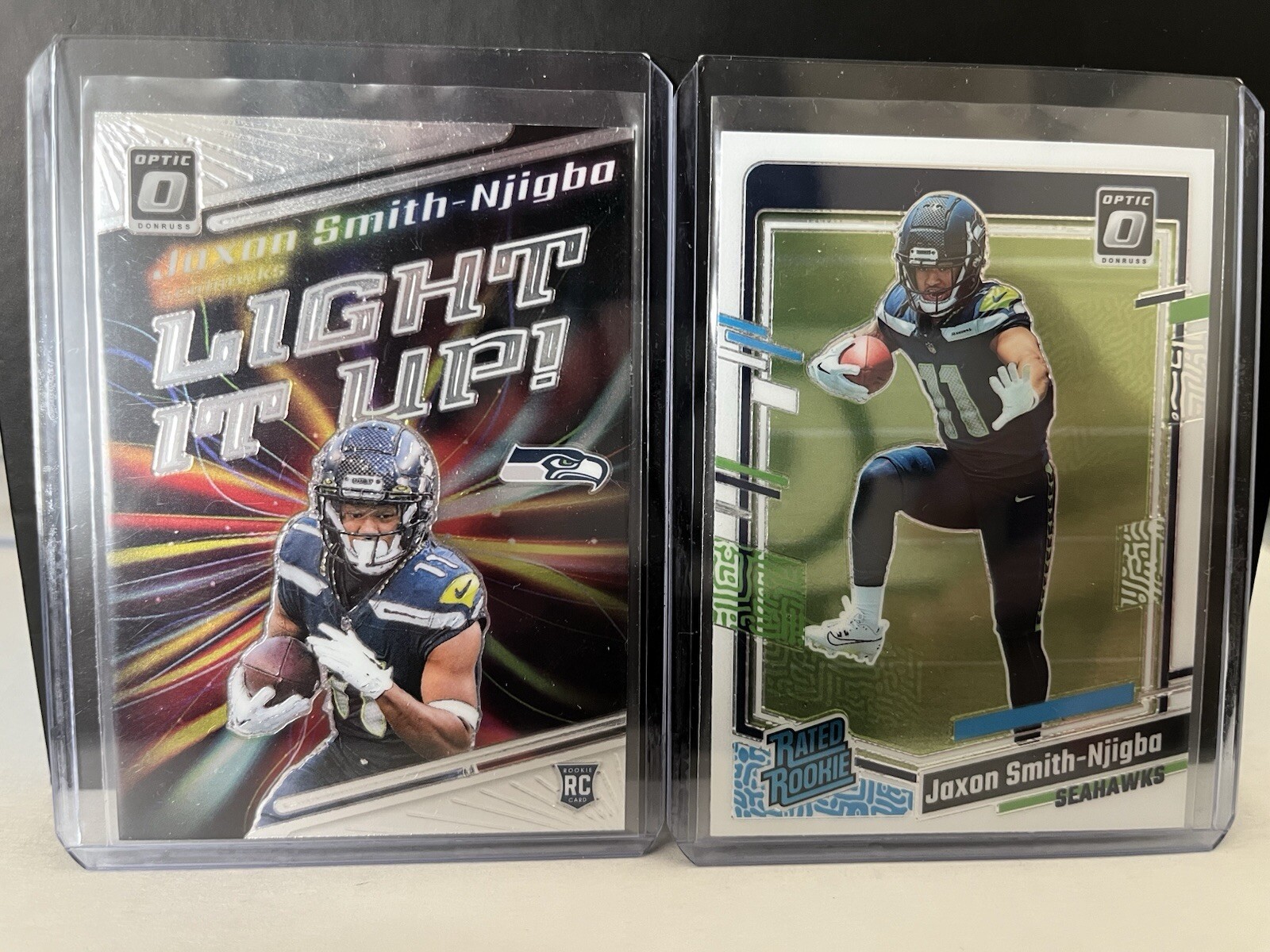 2023 Panini Donruss Optic Jaxon Smith-Njigba Base & Light It Up (RC) - Seahawks