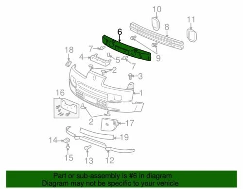 Barra de impacto amortiguador de energía parachoques delantero genuino GM 2002-2005 Saturn Vue 22729180 Foto 2 de 2