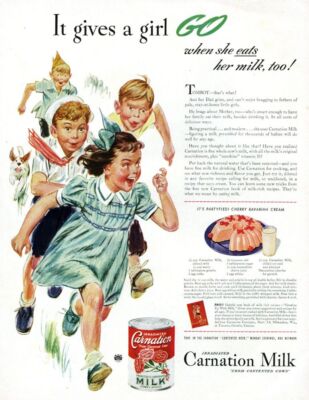 Vintage Carnation Milk Reproduction Print Advertising 17x12