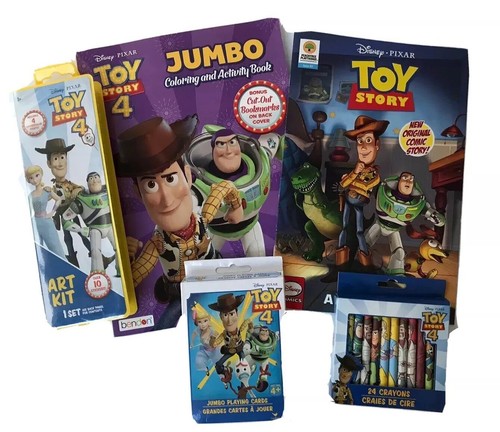 Lot 5 Disney Toy Story 4 Coloring Activity Book Sticker Crayons/Paint Cards Kids